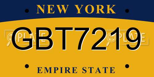 GBT7219 New York License Plate
