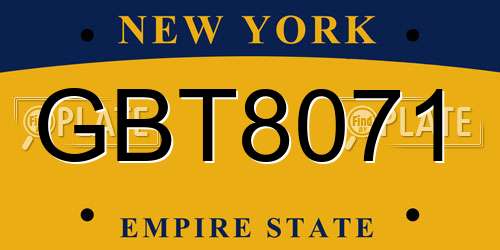 GBT8071 New York License Plate