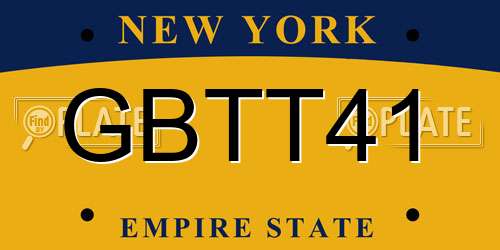 GBTT41 New York License Plate