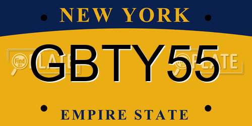 GBTY55 New York License Plate