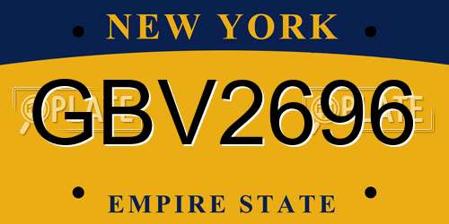 GBV2696 New York License Plate