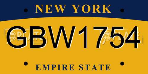 GBW1754 New York License Plate