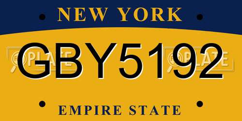 GBY5192 New York License Plate