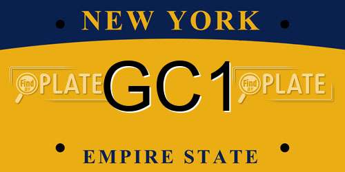 GC1 New York License Plate