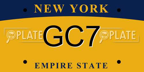 GC7 New York License Plate
