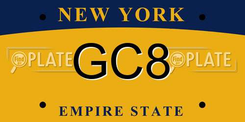GC8 New York License Plate