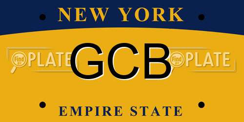 GCB New York License Plate