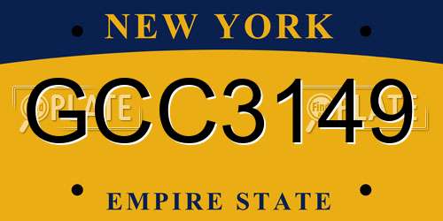 GCC3149 New York License Plate
