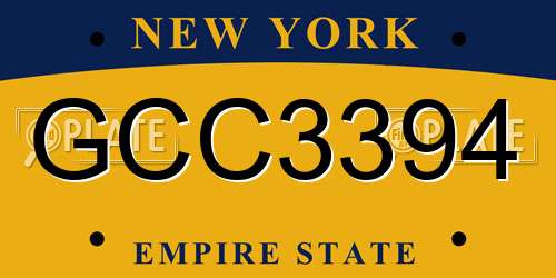 GCC3394 New York License Plate