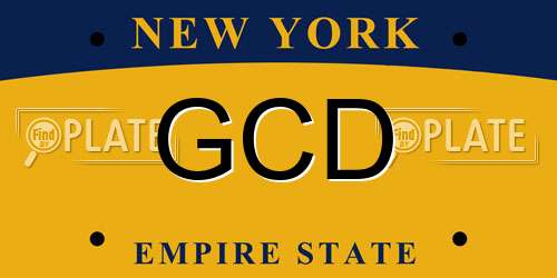 GCD New York License Plate