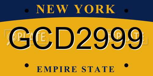 GCD2999 New York License Plate