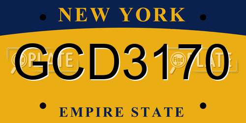 GCD3170 New York License Plate