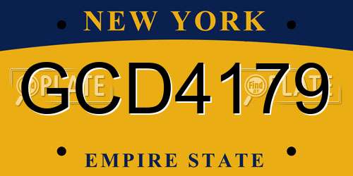 GCD4179 New York License Plate