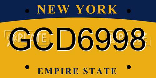 GCD6998 New York License Plate