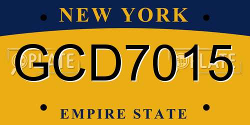 GCD7015 New York License Plate