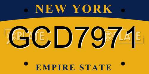 GCD7971 New York License Plate