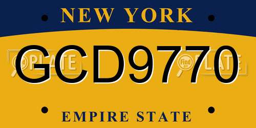 GCD9770 New York License Plate