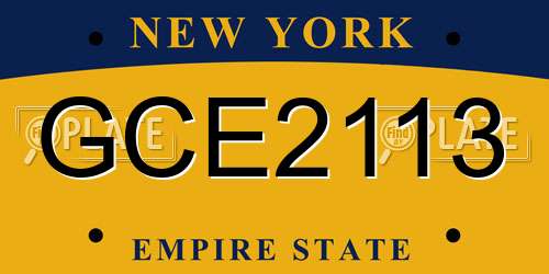 GCE2113 New York License Plate
