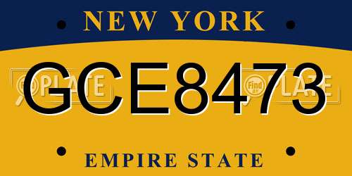 GCE8473 New York License Plate