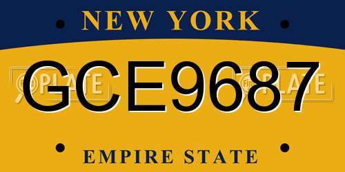 GCE9687 New York License Plate