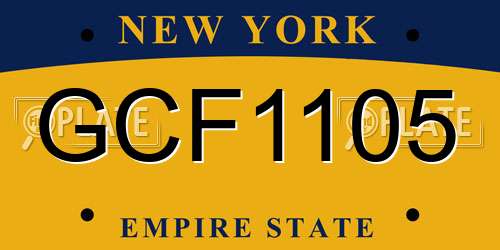 GCF1105 New York License Plate