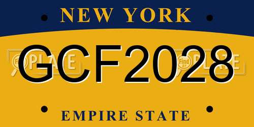 GCF2028 New York License Plate