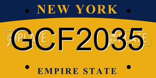 GCF2035 New York License Plate