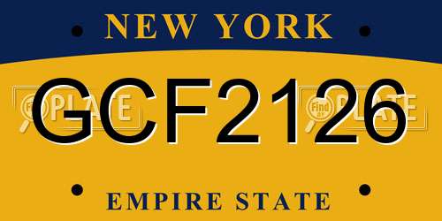GCF2126 New York License Plate