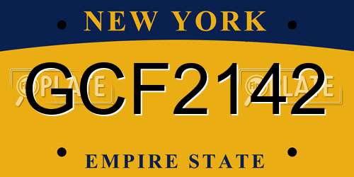 GCF2142 New York License Plate
