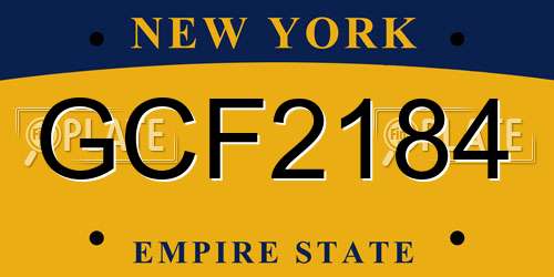 GCF2184 New York License Plate