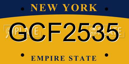 GCF2535 New York License Plate