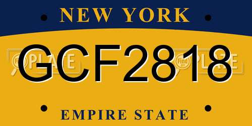 GCF2818 New York License Plate