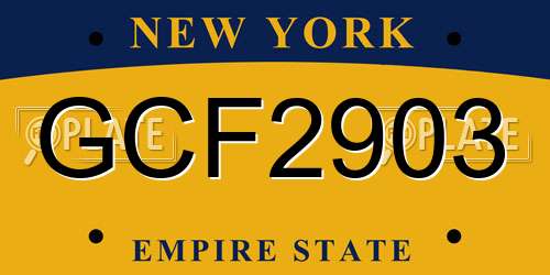 GCF2903 New York License Plate