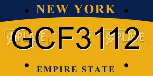 GCF3112 New York License Plate
