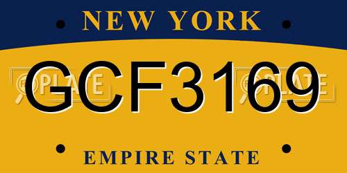 GCF3169 New York License Plate