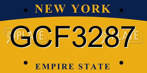 GCF3287 New York License Plate