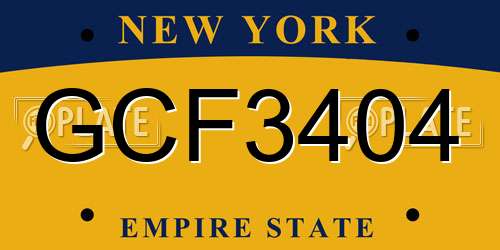 GCF3404 New York License Plate