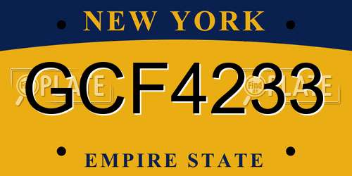 GCF4233 New York License Plate