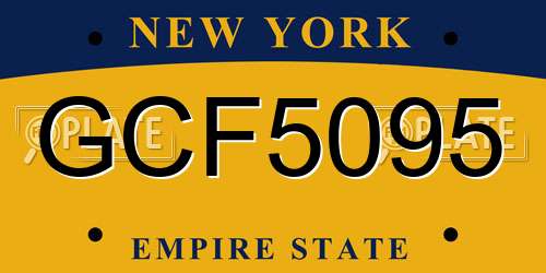 GCF5095 New York License Plate