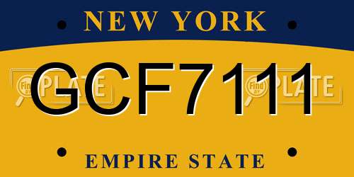 GCF7111 New York License Plate