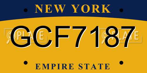 GCF7187 New York License Plate