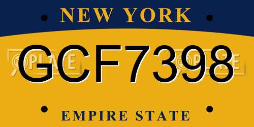 GCF7398 New York License Plate
