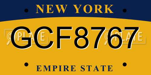 GCF8767 New York License Plate