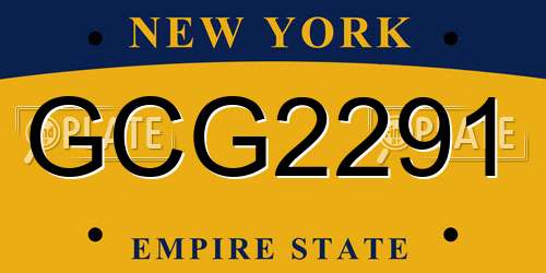 GCG2291 New York License Plate
