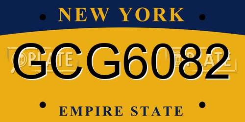 GCG6082 New York License Plate