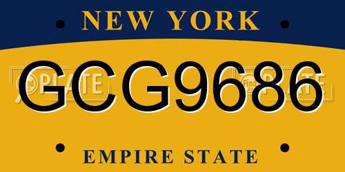 GCG9686 New York License Plate