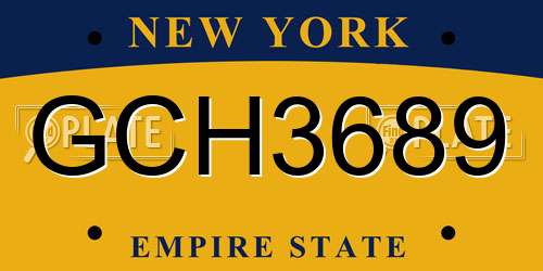 GCH3689 New York License Plate