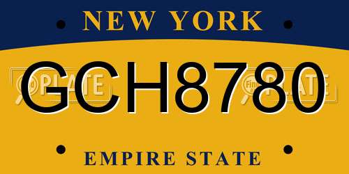 GCH8780 New York License Plate