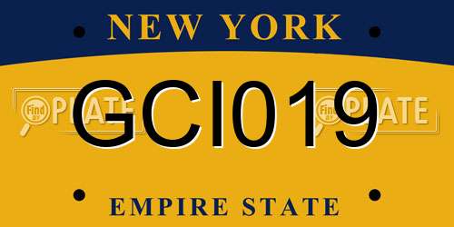 GCI019 New York License Plate