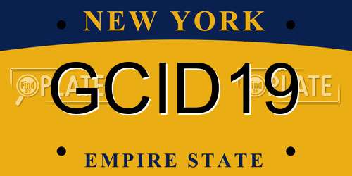 GCID19 New York License Plate
